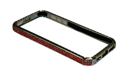 Чехол-бампер для iPhone 5/5S с красными стразами 